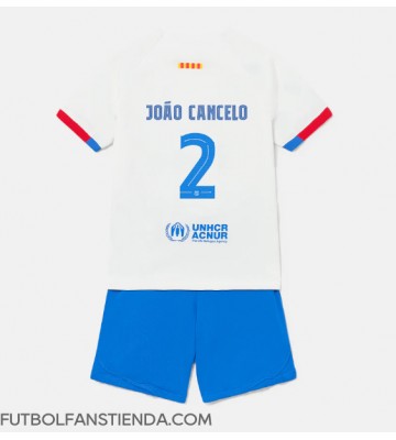 Barcelona Joao Cancelo #2 Segunda Equipación Niños 2023-24 Manga Corta (+ Pantalones cortos)